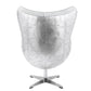 Brancaster - Accent Chair With Swivel - Vintage White Top Grain Leather & Aluminum