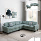Ainehome Pale Green Flannel 4-Piece Modular Sofa Set