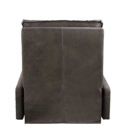 Metier - Power Motion Recliner - Gray Top Grain Leather & Aluminum