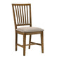 Wallace II - Side Chair (Set of 2) - Tan Linen & Weathered Oak