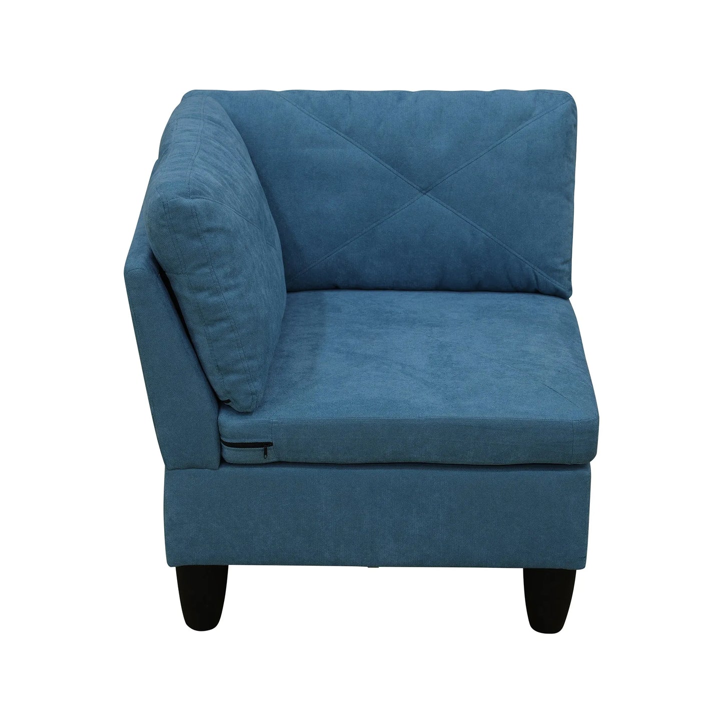 Ainehome Lake Blue Calico 4-Piece Modular Sofa Set