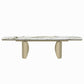 Cora - Dining Table - Ceramic Top & Golden Champange