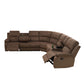 Ainehome Grandview 5-Seat Reclining Sectional Sofa in Plush Brown Microfiber