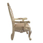 Vatican - Arm Chair (Set of 2) - Synthetic Leather & Champagne Silver