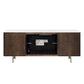 Clayten - Server With Marble Top & Fireplace - White & Espresso