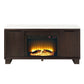 Edwyn - Server With Fireplace - Natural Marble Top & Espresso