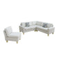 Ainehome Beige Flannel 4-Piece Modular Sofa Set