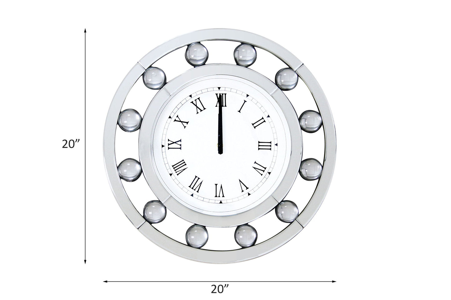 Boffa - Geometric Pattern Trim Round Wall Clock - Mirrored