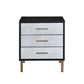 Myles - Nightstand - Black, Silver & Gold