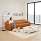 Ainehome Light Brown Leather 5-Seater Modular Power Reclining Sectional Sofa Set with Smart Storage & USB