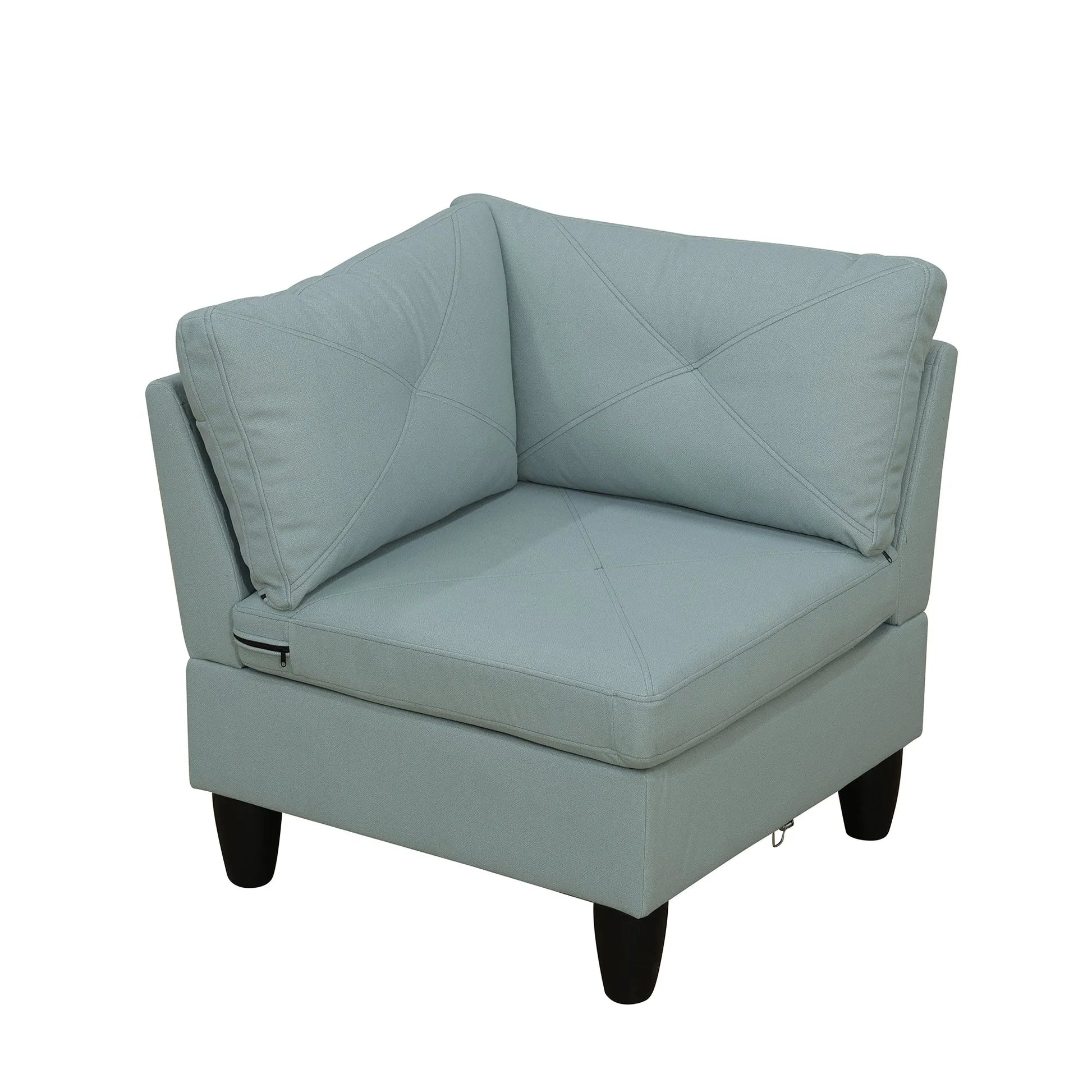 Ainehome Pale Green Flannel 4-Piece Modular Sofa Set