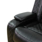 Ainehome Black Leather Power Reclining Sofa Set with Smart Console & LED Lighting