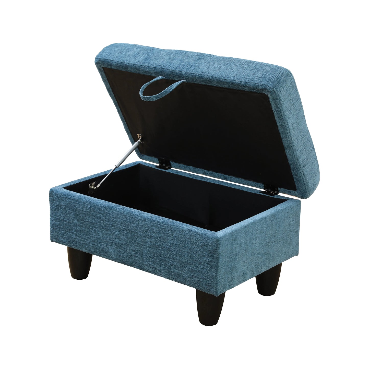 Ainehome Blue Flannel Modular Sofa with Storage Ottoman