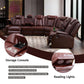 Ainehome Red 3-Piece Intelligent Power Reclining Leather Sectional Sofa Set with Smart Features