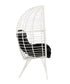 Galzed - Patio Lounge Chair - Black Fabric & White Wicker