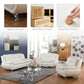 Ainehome Solid Color Faux Leather 3-Piece Living Room Sofa Set with Elegant Design