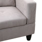 97" Wide Grey White Flannelette L-Shaped Living Room Sofa Set — image 10