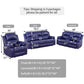 Ainehome Cinema 3-Piece Dark Blue Fabric Manual Reclining Sofa Set