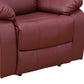 Ainehome Cinema 3-Piece Red Faux Leather Manual Reclining Sofa Set