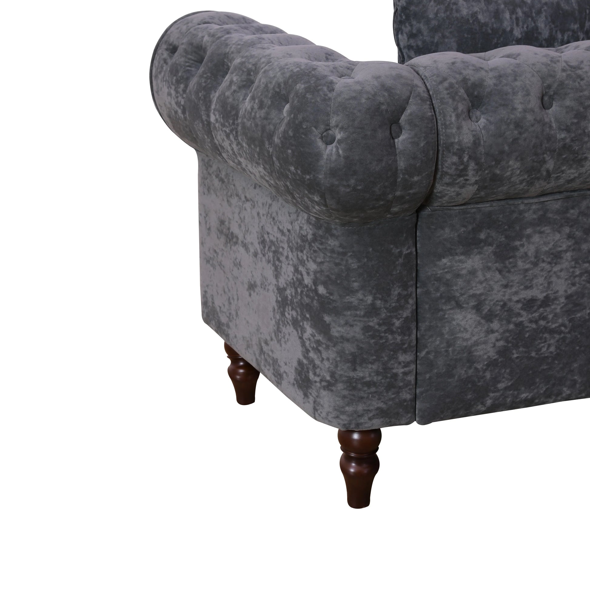Ainehome Dark Gray Flannelette 2-Piece Sofa Set with Handcrafted Design