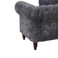 Ainehome Dark Gray Flannelette 2-Piece Sofa Set with Handcrafted Design