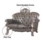 Dresden - Loveseat With 3 Pillows - Synthetic Leather & Vintage Bone White