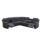 Ainehome Grandview 5-Seat Reclining Sectional Sofa in Dark Grey Corduroy