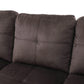Ainehome 97" Wide Dark Brown Flannel L-Shaped Living Room Sectional Sofa Set