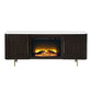 Clayten - Server With Marble Top & Fireplace - White & Espresso