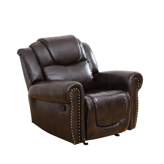 Espresso Semi-PU Leather Unit Sofa