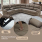 Ainehome Grandview 5-Seat Reclining Sectional in Textured Peanut Fabric