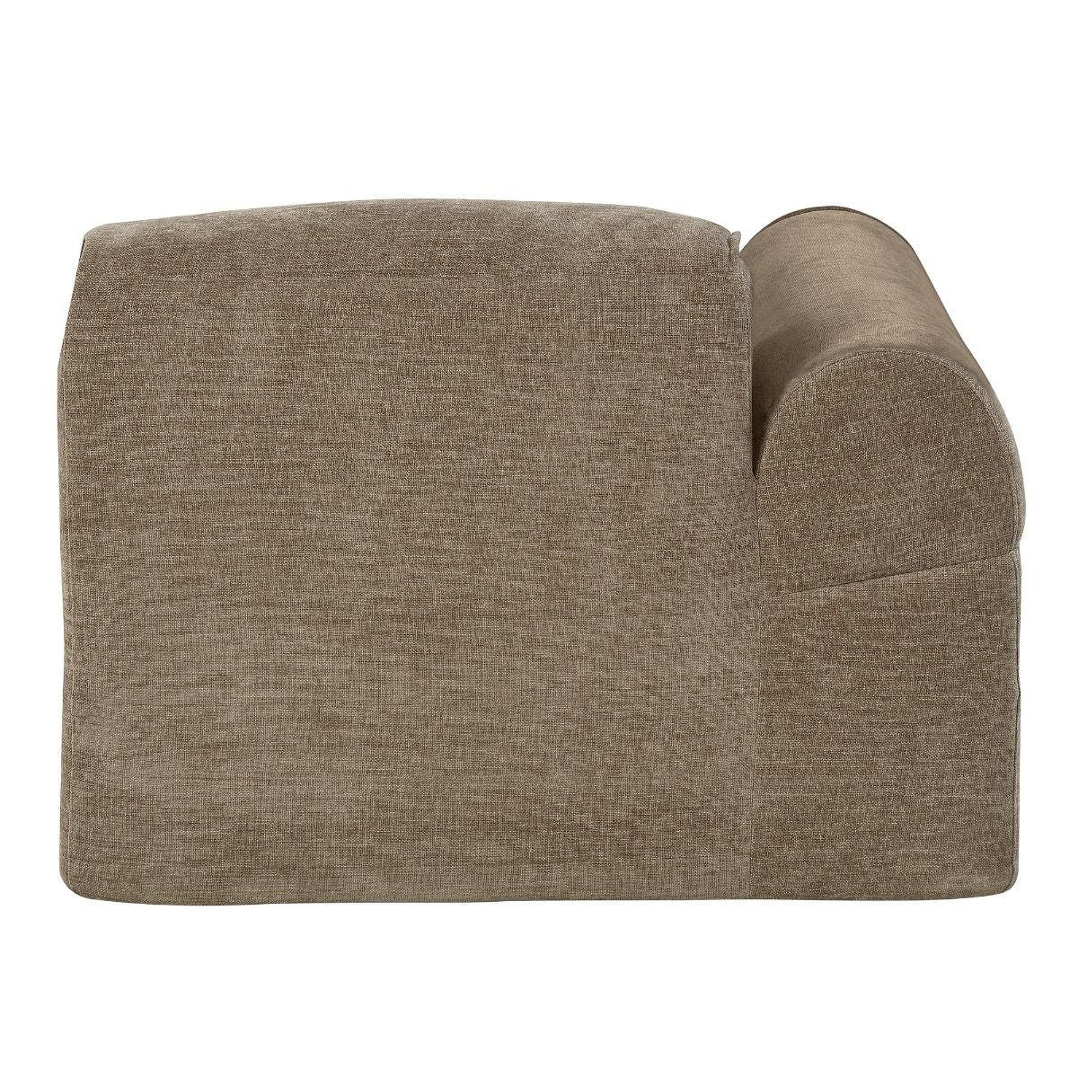 Almano - Modular Left Facing Arm Chair - Light Brown Chenille