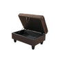 Ainehome Dark Brown Flannel & PVC Modular Storage Ottoman