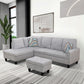 97" Wide Modern Grey Flannel Sofa Set for Living Room – Comfortable & Stylish Furniture