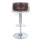 Brancaster - 41" Adjustable Stool With Swivel - Vintage Brown Top Grain Leather & Aluminum