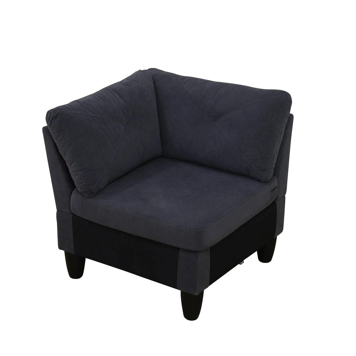 Ainehome Dark Grey Flannel 4-Piece Modular Sofa Set