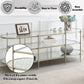 Zaba - TV Stand - Glass Top & Champagne
