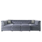 Bois II - Modular Armless Chair - Gray Velvet