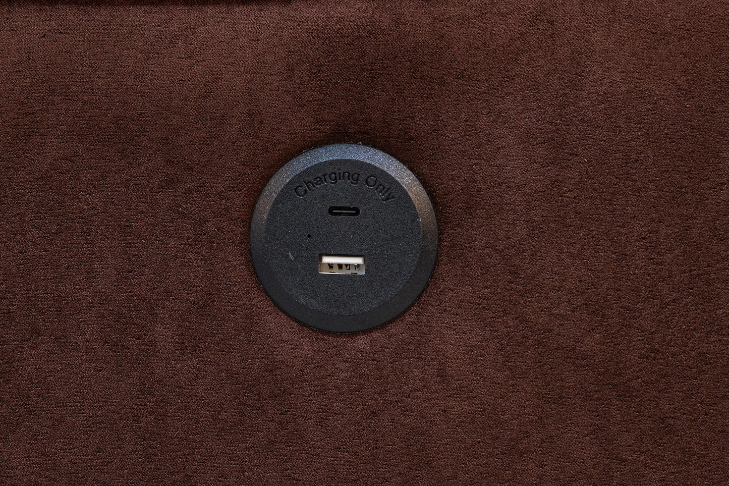 Chocolate Adjustable Sofa with Hidden Storage and USB Ports