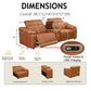 Ainehome Light Brown Leather 5-Seater Modular Power Reclining Sectional Sofa Set with Smart Storage & USB