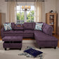 Ainehome 97.5" Wide Amaranth Linen L-Shaped Living Room Sectional Sofa Set