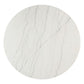 Edwyn - Round Dining Table - White Natural Marble Top & Espresso