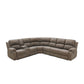 Ainehome Grandview 5-Seat Reclining Sectional in Textured Peanut Fabric