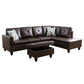 97" Wide Brown Faux Leather L-Shaped Living Room Sectional Sofa Set — image 6