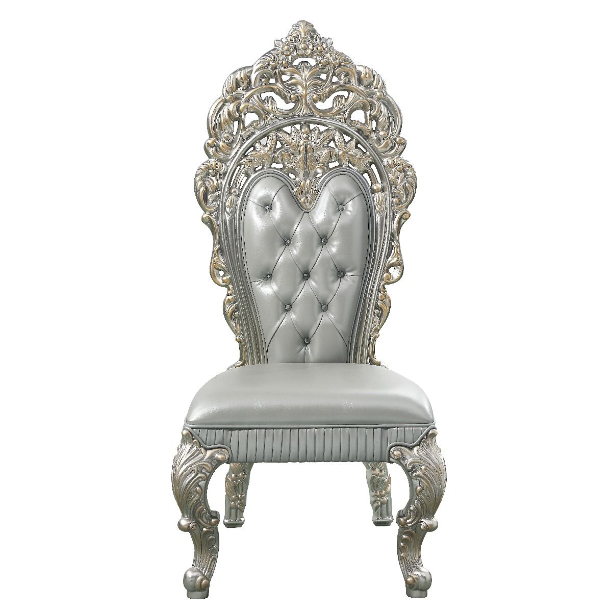 Sandoval - Side Chair (Set of 2) - Beige Synthetic Leather & Champagne