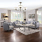 Ariadne - Loveseat With 3 Pillows - Fabric & Platinum