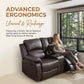 Ainehome 68" Manual RV Loveseat Recliner with Storage Console - Breathable Synthetic Leather Motorhome Sofa Replacement - 67" Full Extension & 26" Door Friendly - Walnut Brown