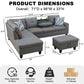 Ainehome 97.5" Wide Grey Linen L-Shaped Living Room Sectional Sofa Set
