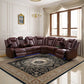 Ainehome Red 3-Piece Intelligent Power Reclining Leather Sectional Sofa Set with Smart Features