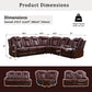 Ainehome Red 3-Piece Intelligent Power Reclining Leather Sectional Sofa Set with Smart Features